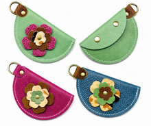 Flower Coin snap purse with D-Ring