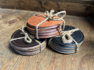 Leather Coasters with Letter Initial