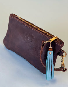 Mini Wristlet w/ Blue Accents