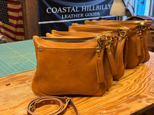 *Limited* Italian Vegetable Tanned, Butterscotch Front Pocket Crossbody