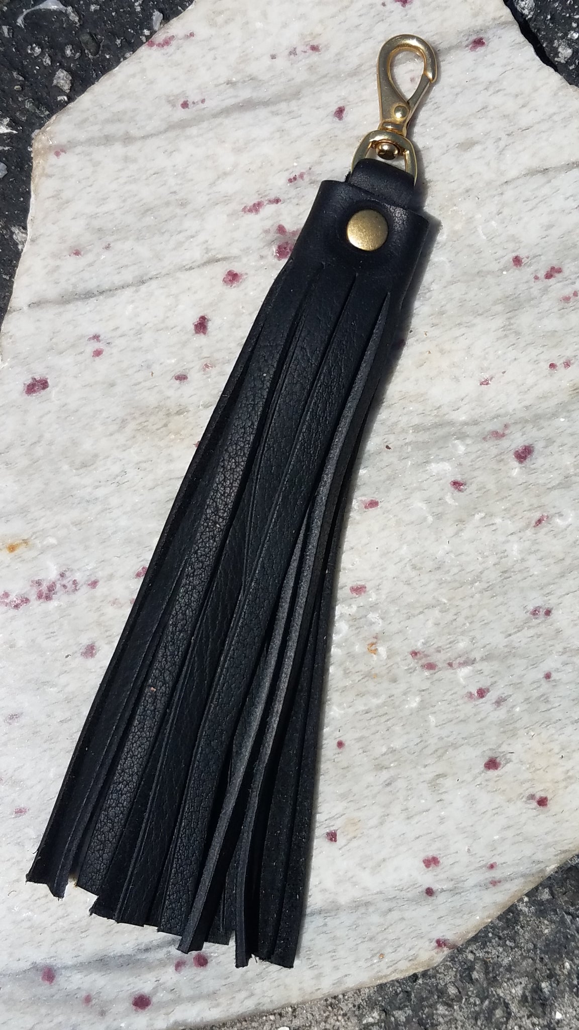Black Leather Tassel 