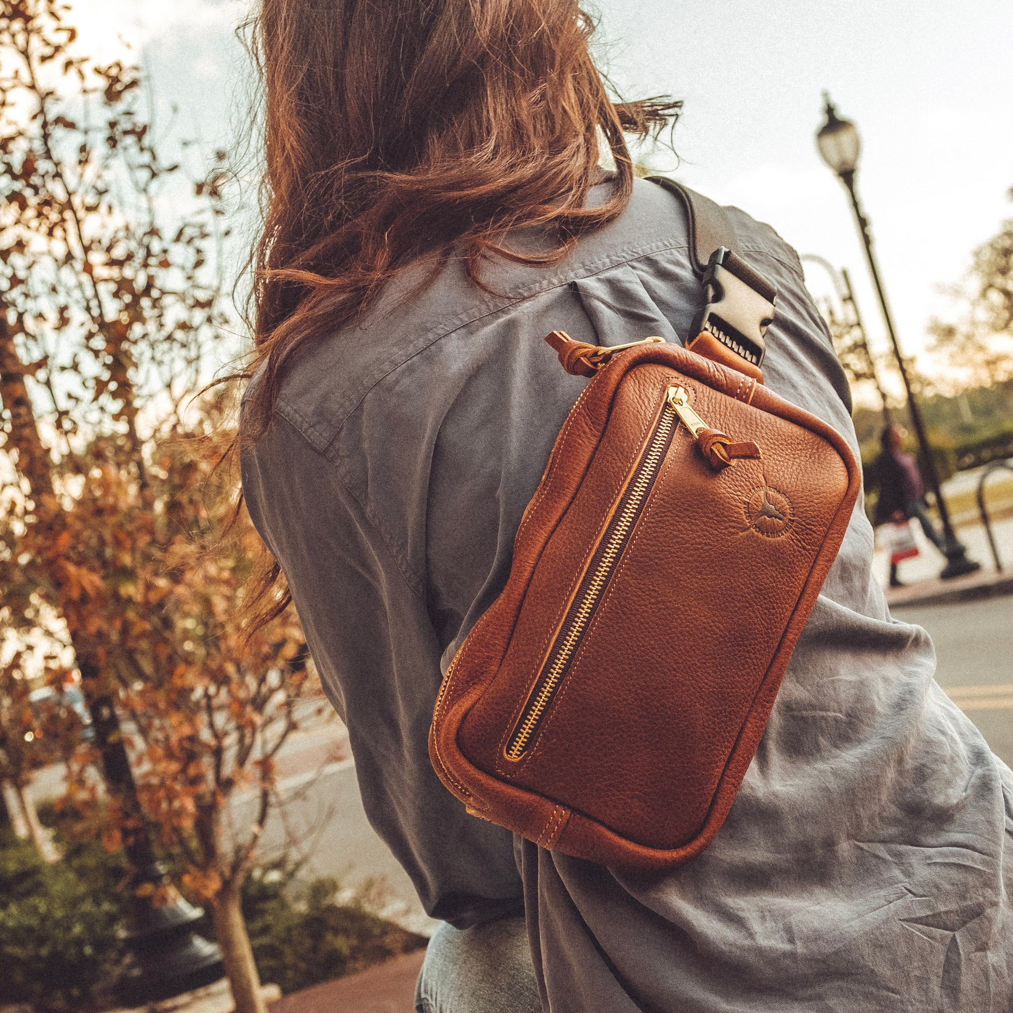 Anton Sling leather shoulder bag in brown - Loewe | Mytheresa