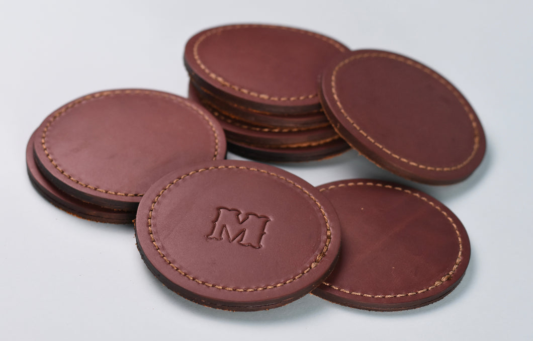 Leather Coasters with Letter Initial
